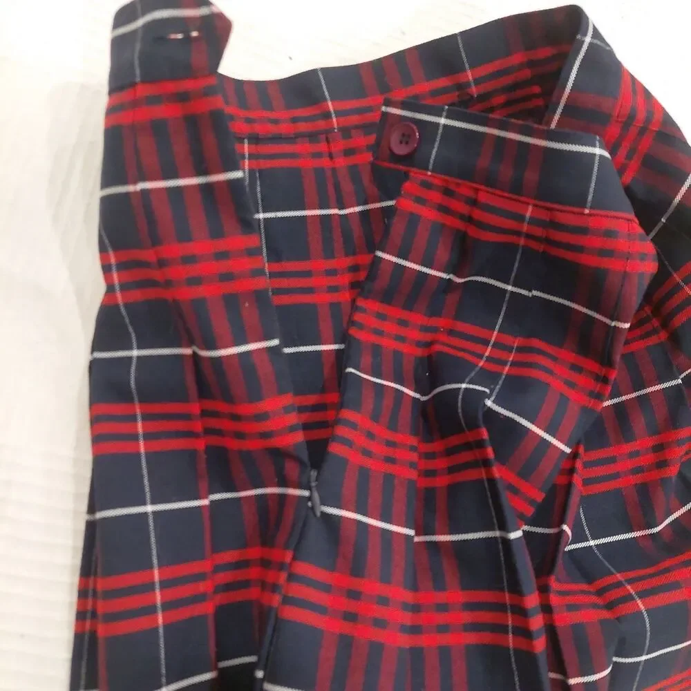 American Apparel Skirt M Red Navy Plaid Pleated Tartan Schoolgirl Tennis NWOT